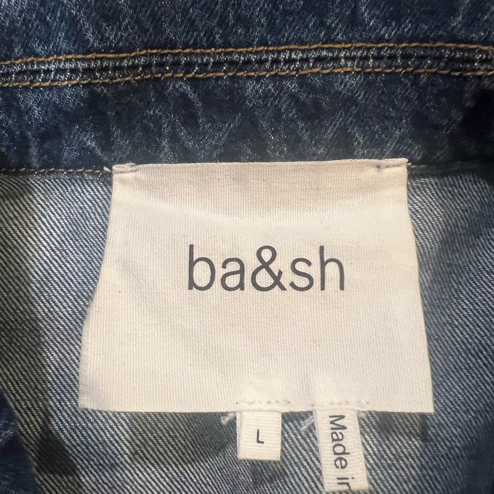 ba&sh Cropped Denim Jacket size L - Picture 6 of 7